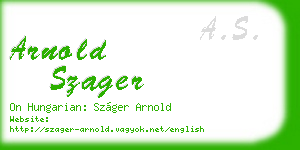 arnold szager business card
