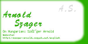 arnold szager business card